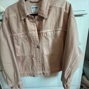 Old Navy light pink Jean Jacket Cropped Classic Fit